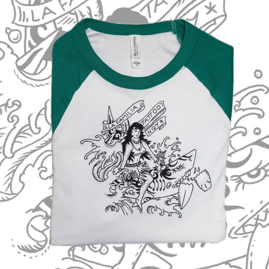 Tribal surfer cropped t-shirt