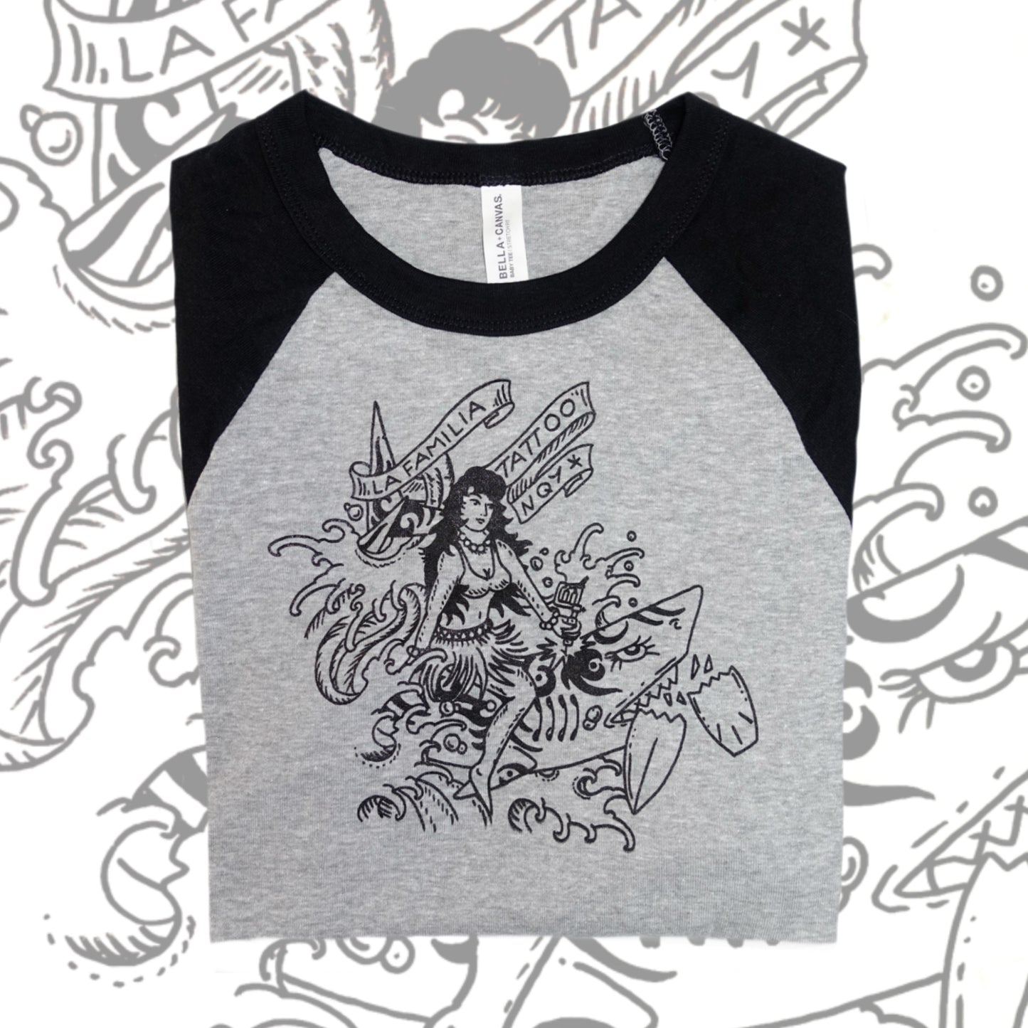 Tribal surfer cropped t-shirt